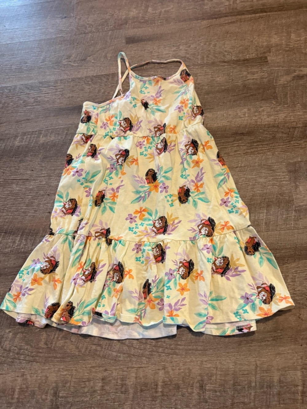 Disney Yellow Floral Tiered Dress with Moana